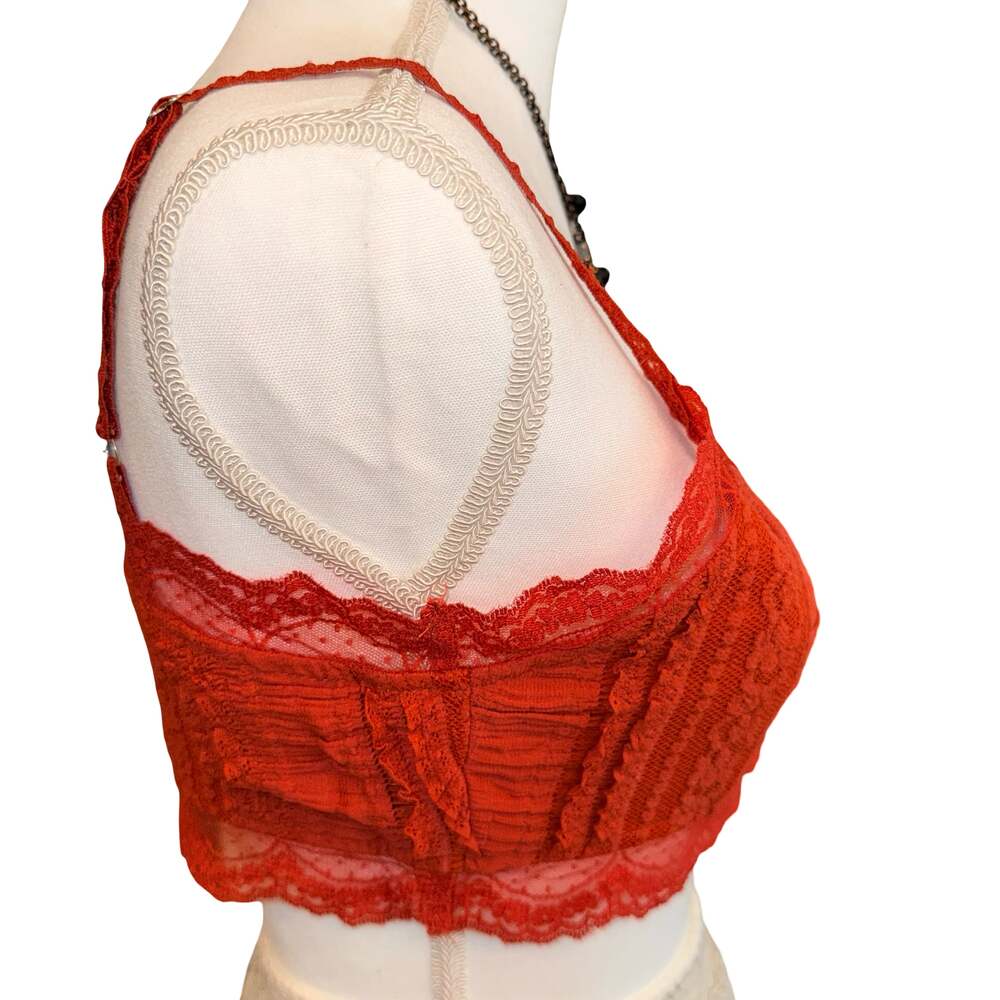 Anewsta Terracotta Lace Bralette Crop Top Size 8/10 - Picture 3 of 6
